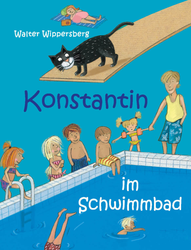 Kater Konstantin im Schwimmbad