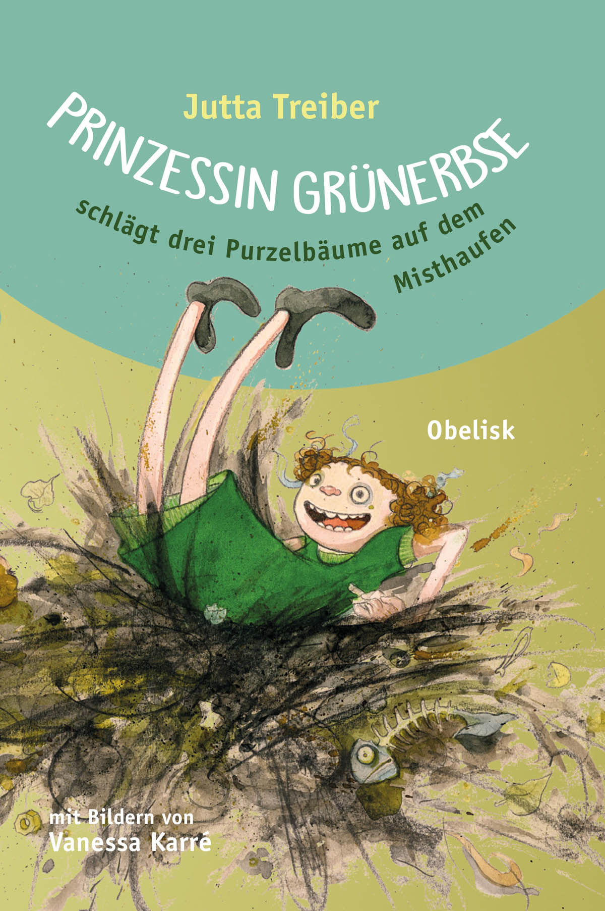 Prinzessin Grünerbse schlägt drei Purzelbäume auf dem Misthaufen